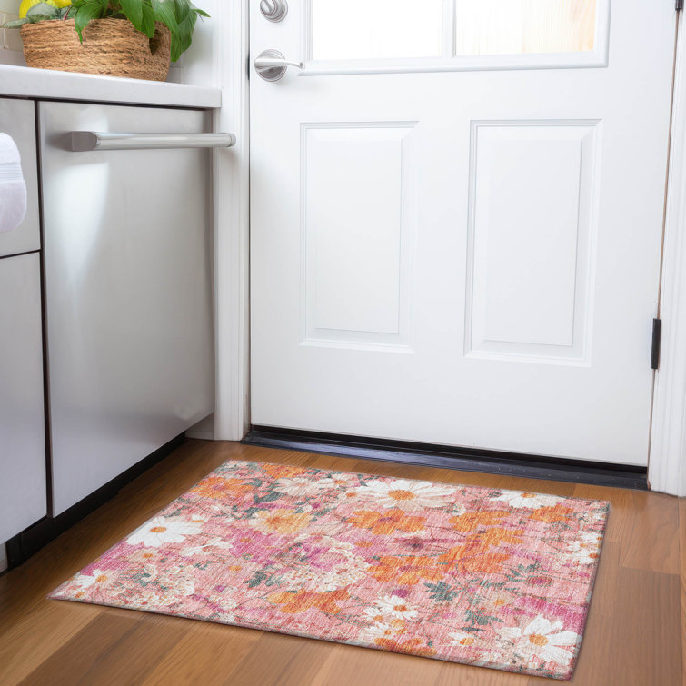 Machine Washable Indoor/Outdoor Claudian ACN1507 Blush Rug