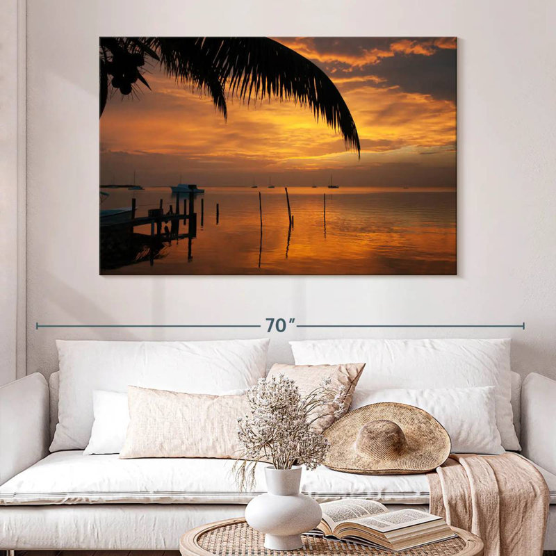 Coucher de soleil Gillard au Belize, H 34 po x l 51 po