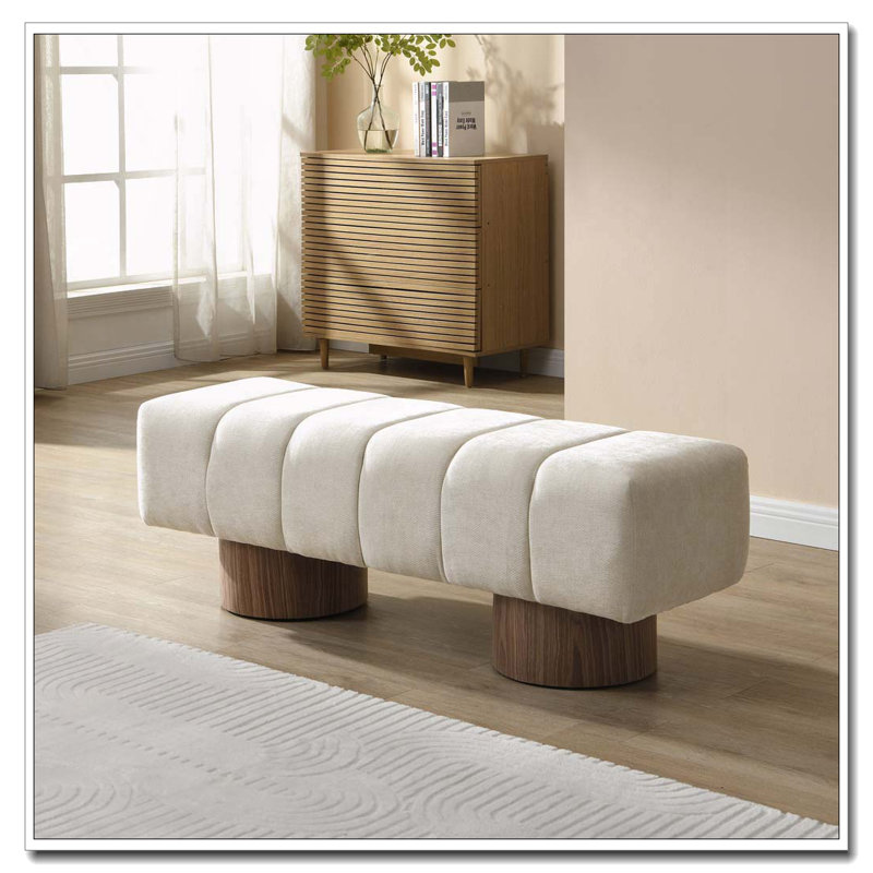 Banc de salle à manger rembourré, Beige