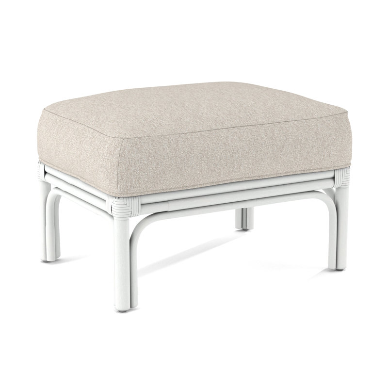 Boca Ottoman, Salsa Stripe; 0210-21, Frost White