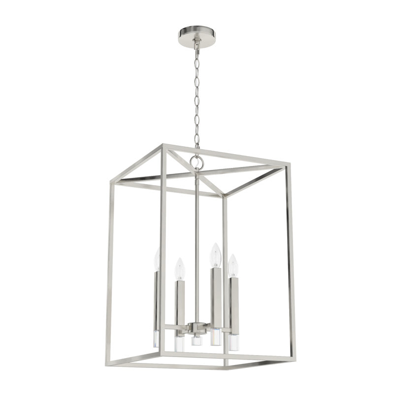 Sunjai 4 Light Pendant 17 Inch Ceiling Light Fixture, Brushed Nickel