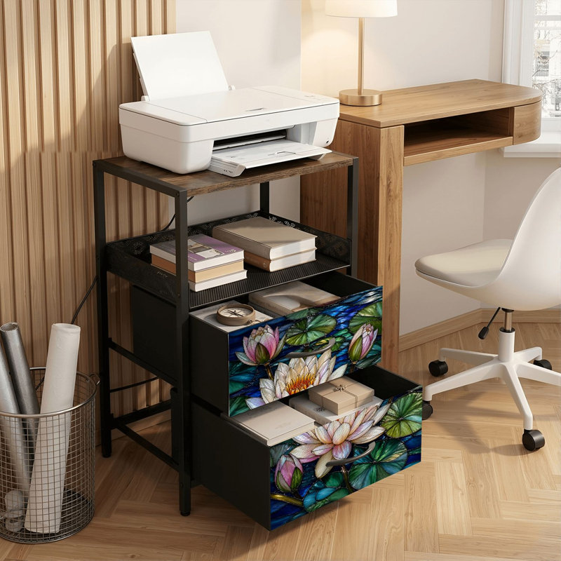 Table de chevet 2 tiroirs avec station de charge, table de chevet pour chambre avec ports USB et amp; Table de chevet noire Outlets Outlet