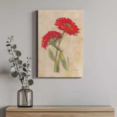 Spicy Zinnias by Carol Rowan Art Print