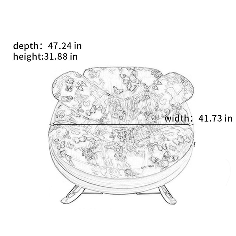 Chaise berçante confortable et élégante, Bleu