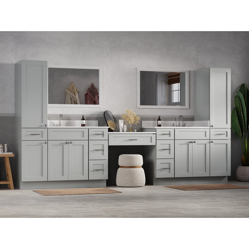 Meuble-lavabo double Disar, Gris