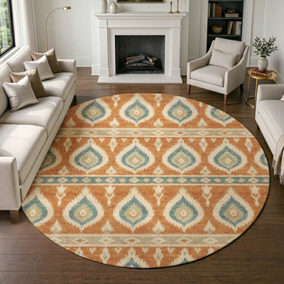 Tapis géométrique Shuana ACN3070 lavable à la machine pour intérieur/extérieur