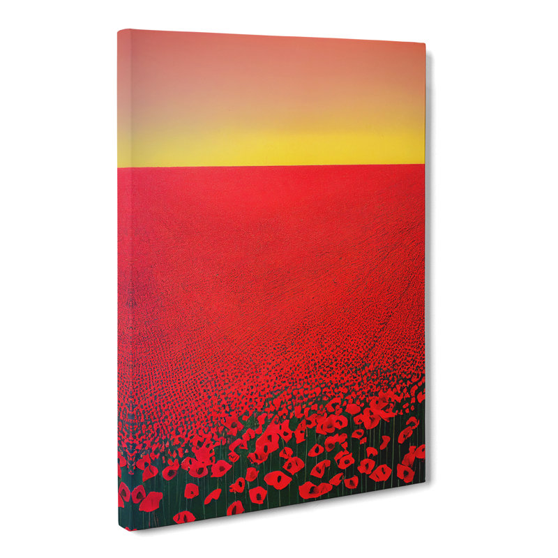Contemporary Poppy Flower Field Vol.1 - Wrapped Canvas, 50cm H x 35cm W x 3cm D
