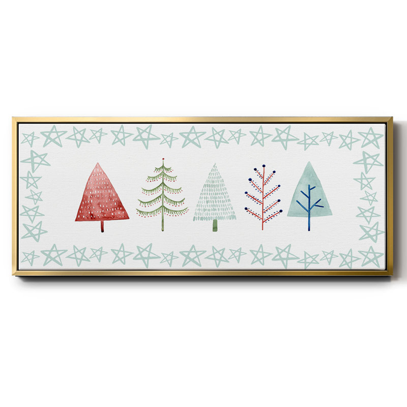 Christmas Tree Whimsy Collection C- Framed Canvas