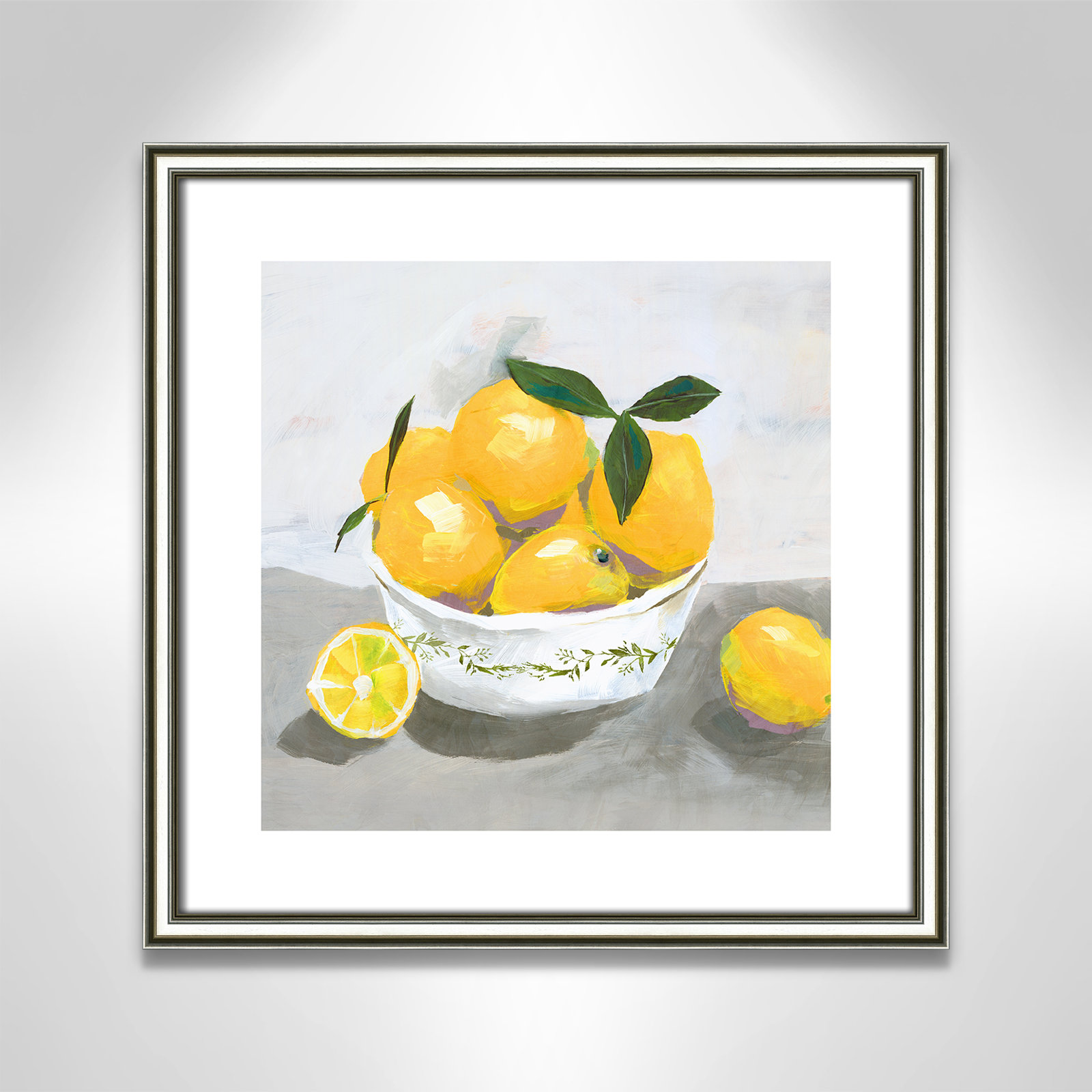 Hayons "Lemons" Painting by Isabelle Z, 18.25" H x 18.25" W x 0.88" D, Silver Framed Paper