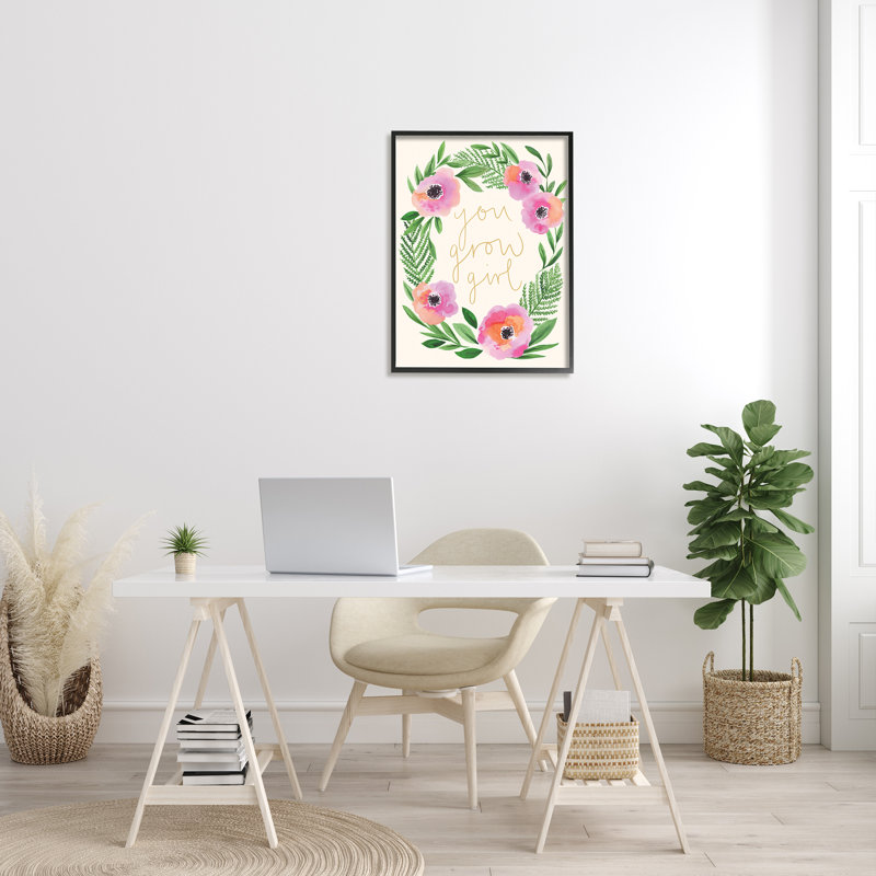 You Grow Girl - Impression sur toile, H 30 po x l 24 po, Giclée encadrée noir minuit