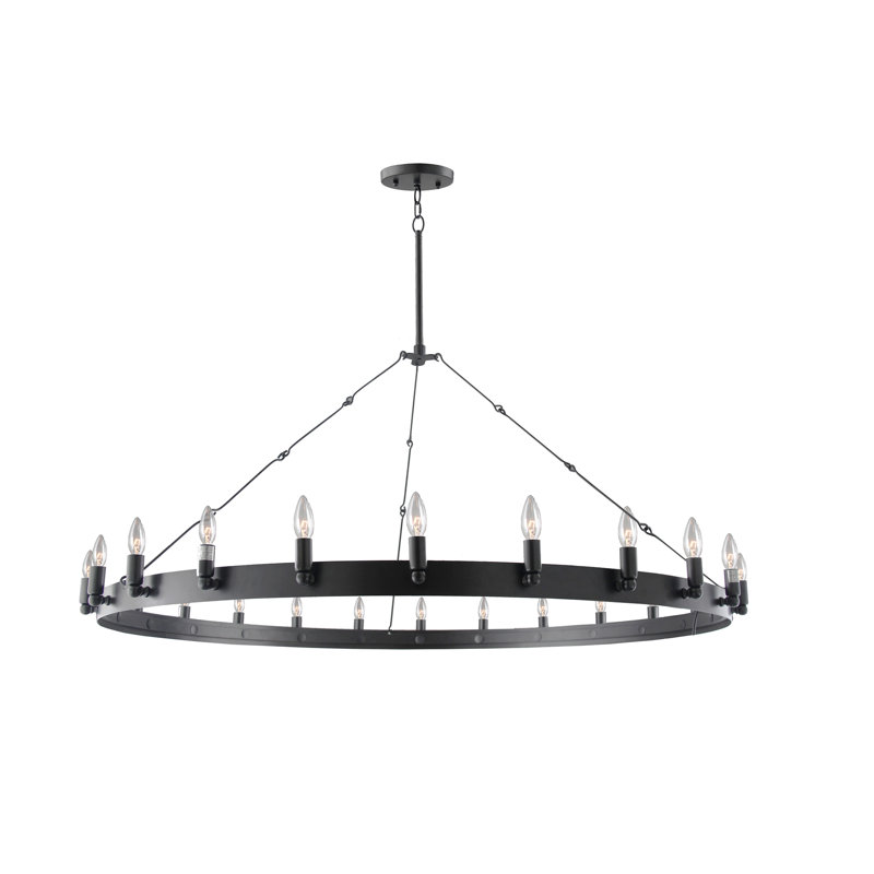 Lustre 24 lumières Verdun au fini noir mat