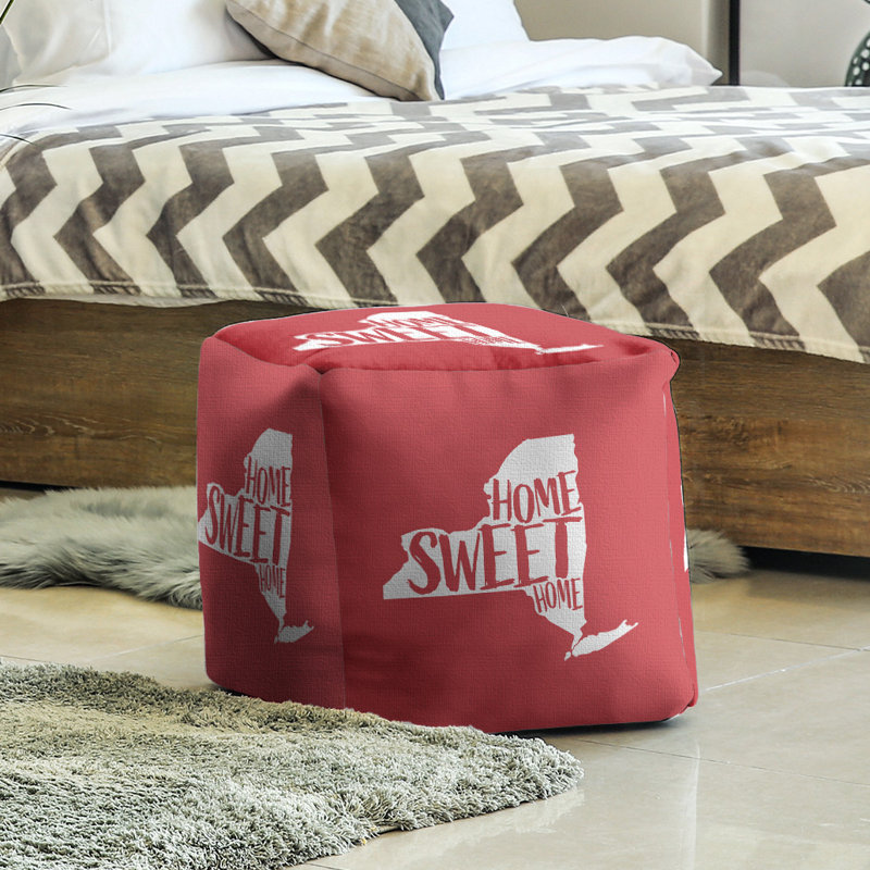 Repose-pieds cube new york home, Rouge