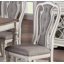 Ensemble de 2 chaises de salle à manger antiques et rembourrées capitonnées gris