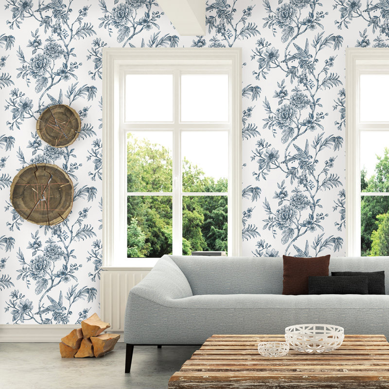 Rouleau de fleurs Melvin, Bleu