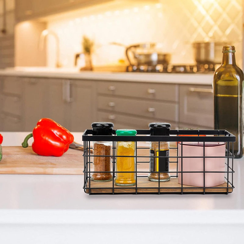 Ensemble de 3 paniers de rangement à petite base - Panier d'organisation pour la cuisine, la salle de bain, le garde-manger, le garage, la buanderie et les placards - Noir