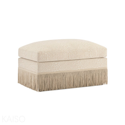 Repose-pieds Leopard Chenille - Beige café