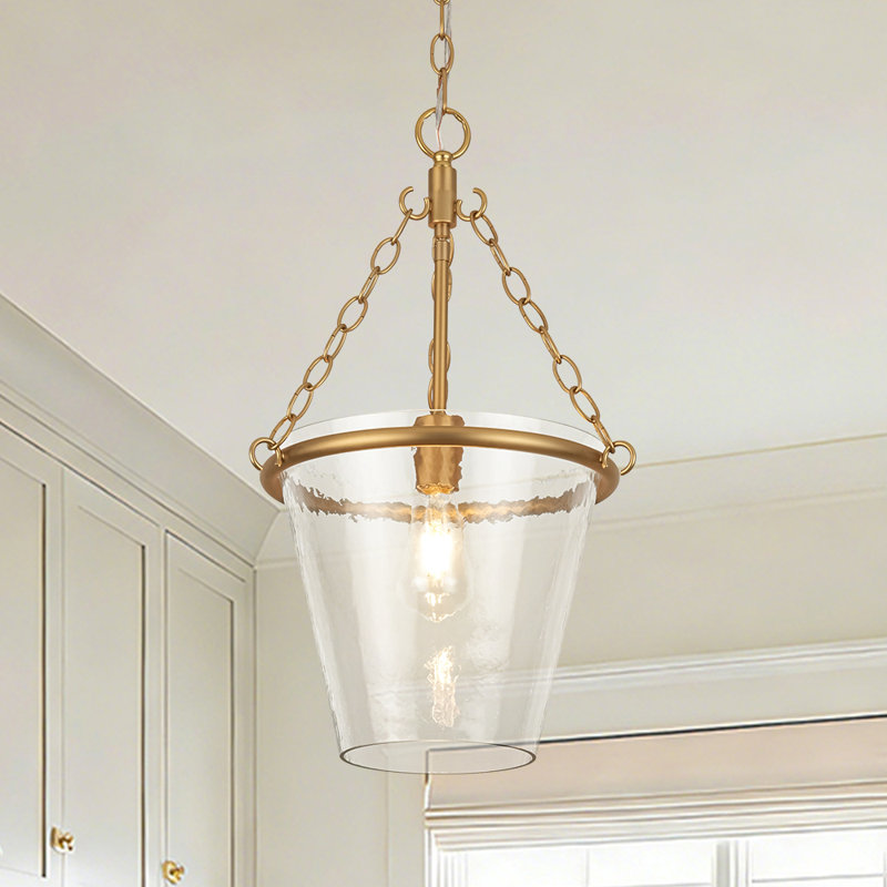 Luminaire suspendu conique en verre 1 lumière