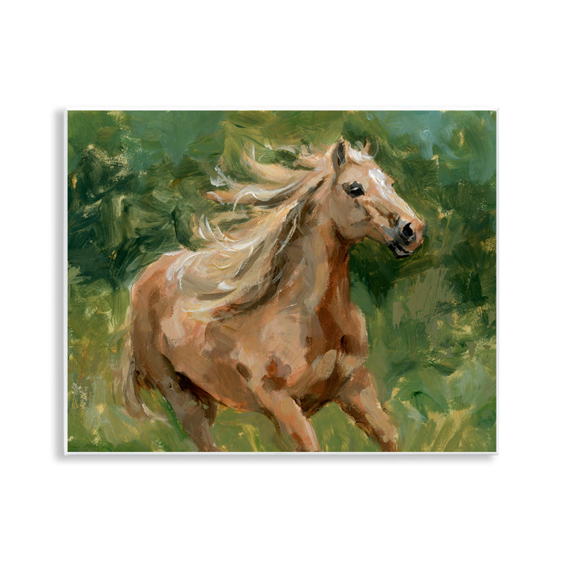 «Dashing Horse in Nature», art mural sur bois par Victoria Barnes
