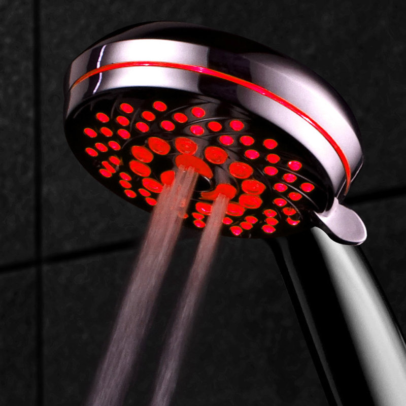 Pomme de douche à main multi-fonctions avec del à base de température Spectrum