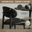 Chaise de salle à manger rembourrée avec assise en similicuir, chaise de cuisine avec structure en bois massif, chaise d'appoint moderne à dossier incurvé-937264908-937264910