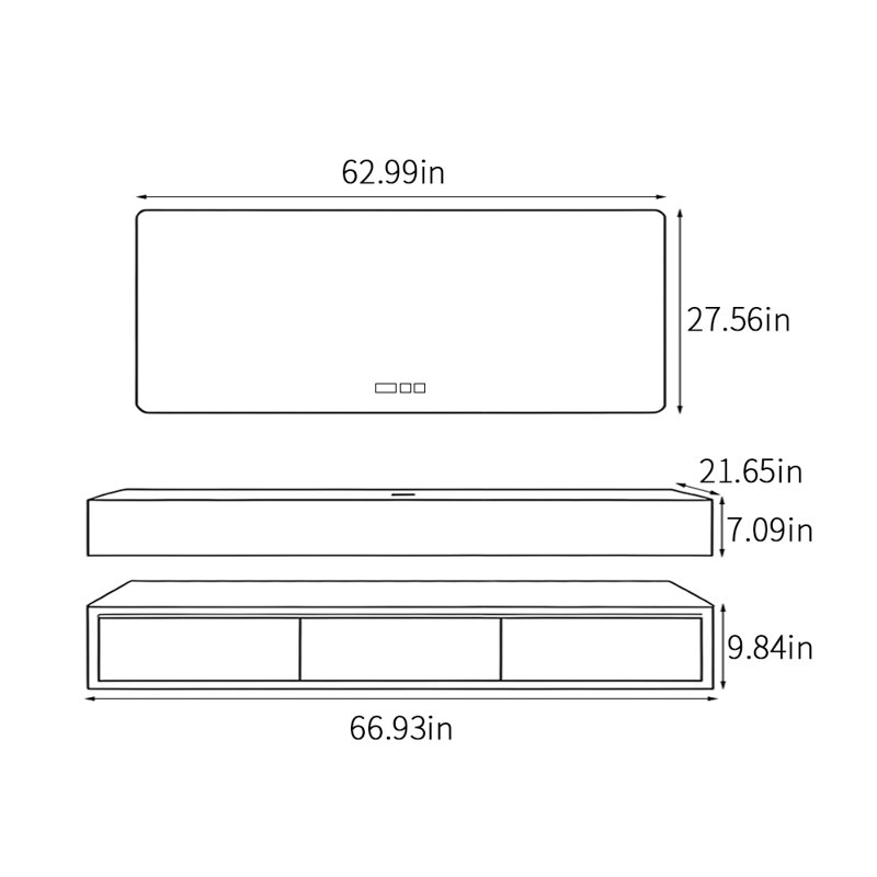 Armoire de salle de bain exquise, 67"