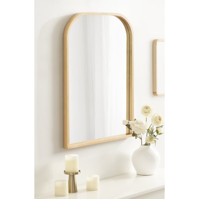 Travis Wooden Basket Arch Wall Mirror for Use as Bathroom Vanity Mirror