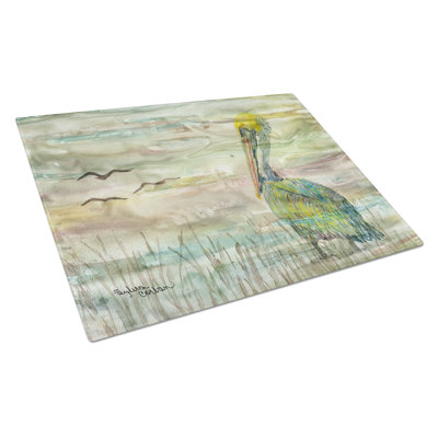 Caroline's Treasures Tempered Glass Pelican Cutting Board