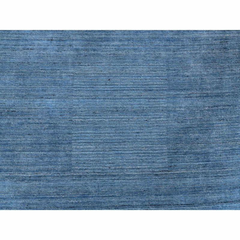 Tapis bleu denim tissé à la main de conception moderne à motif denim bleu E96C60482B374C29A87A74F11507FFBE, Rond 10pi