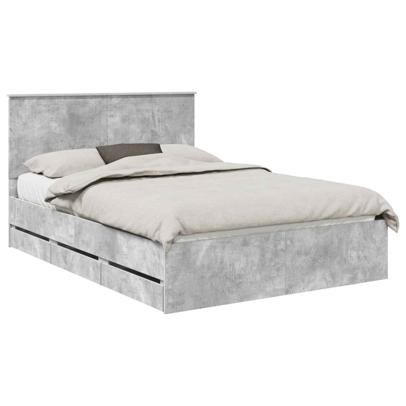 Bed, Double (4'6), Concrete Grey