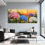 Ensemble de 3 tableaux muraux sur toile à motifs floraux d'hortensias, pour salon, chambre à coucher et décoration intérieure.-1984653430