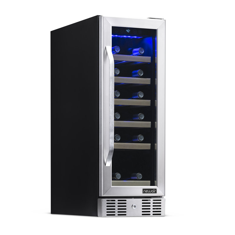 Newair 12" Built-In Single Zone 19 Bottle Compressor Wine Fridge, Stainless Steel
