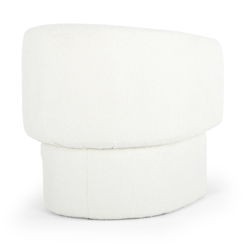 Jessie Accent Chair, White  Velvet