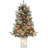 Christmas Tree - 3Ft Imitation Fibre Optic Light Flocking Tree 78 Warm White LED Lights, 8 Modes, Snowflake Light Box Base