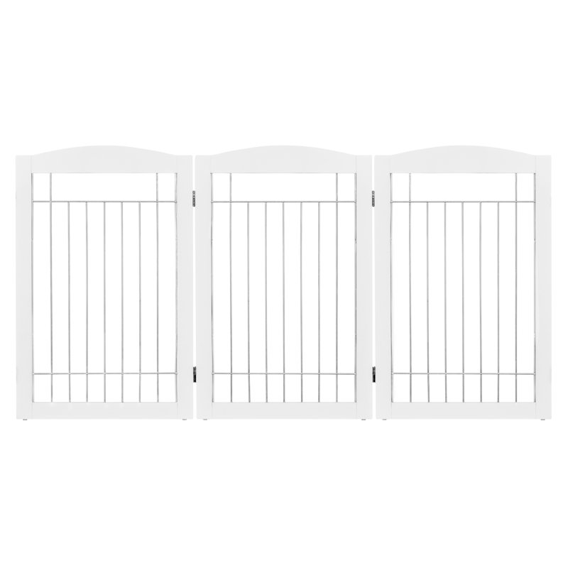 Barrière pour animaux autoportante, Blanc / gris
