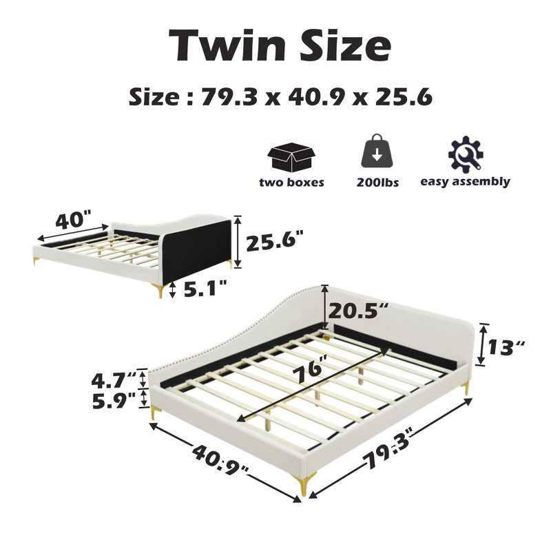 Upholstered Daybed, Double