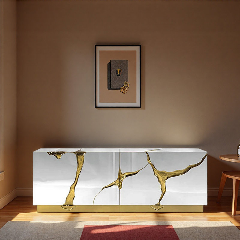 Buffet italien de luxe A Light, Blanc, H 29,92 po x l 62,99 po x P 17,72 po