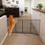 Élégante barrière pour animaux de compagnie brun foncé - Limite pliable et pratique dans la porte d'entrée de la maison pour escalier en bois autoportant et transportable
