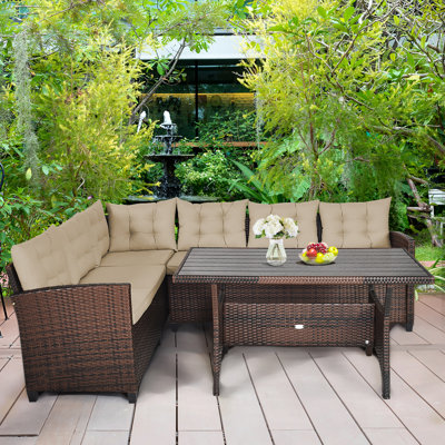 Alora 6 - Person Patio Conversation Set with Cushions