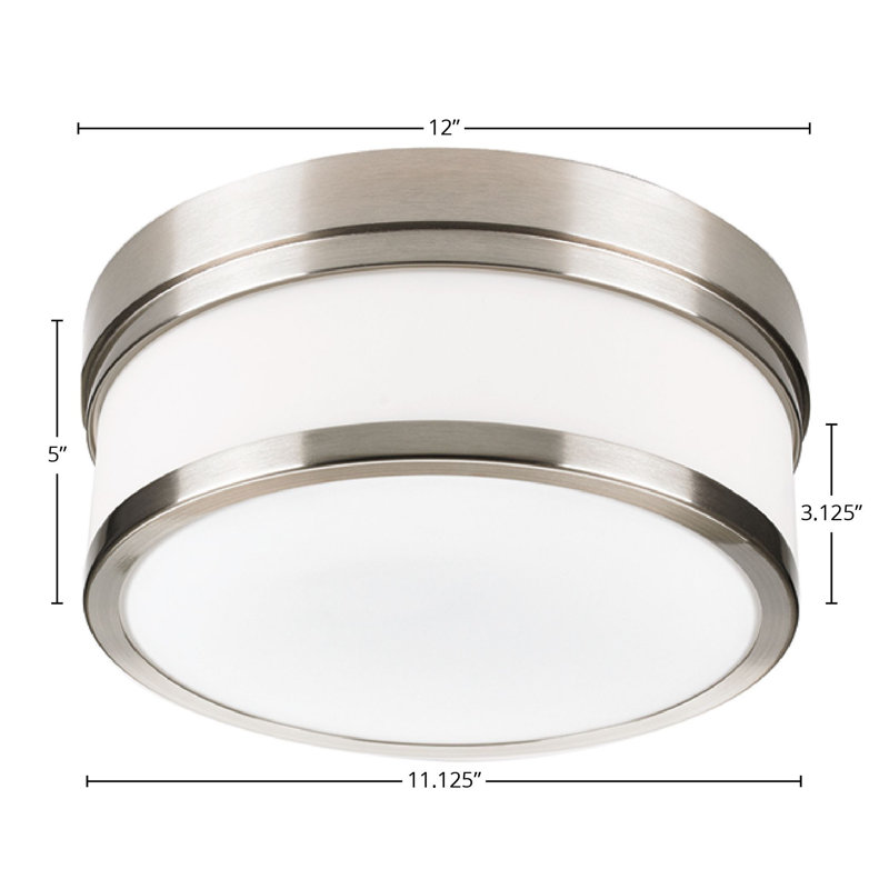 Plafonnier encastré en verre Zaccaria, Chrome brossé, H 5,75 po x l 14 po x P 14 po