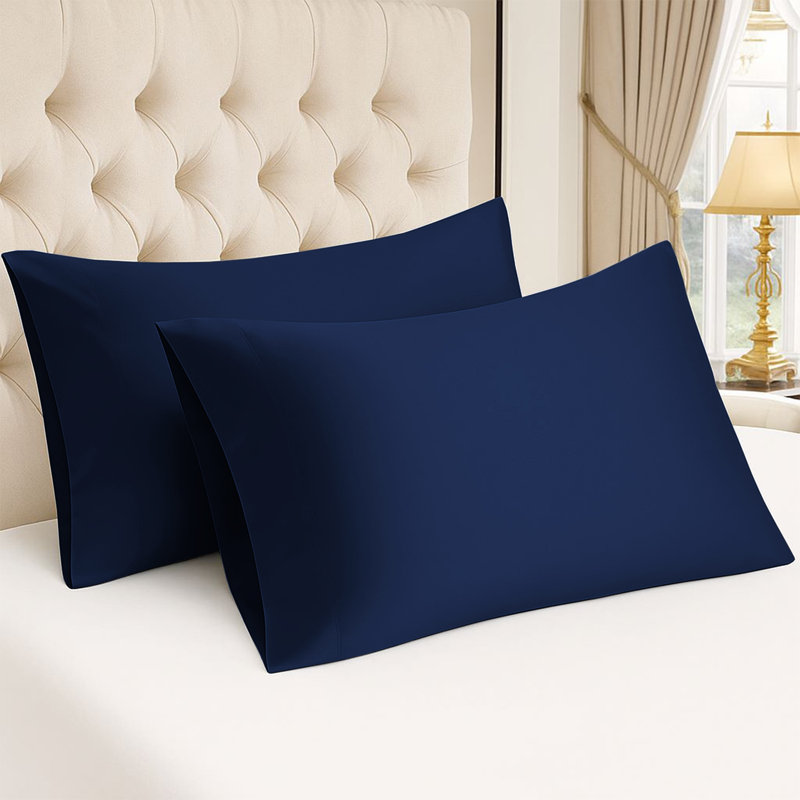 Kandis 100 Microfiber Brushed Plain Envelope Style Pillow Case/Cover, Navy