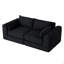 Canapé modulaire 71 pouces à 2 places à 2 niveaux, assemblage à 2 niveaux pour assembler un canapé, velours côtelé, noir-134009935-134009937