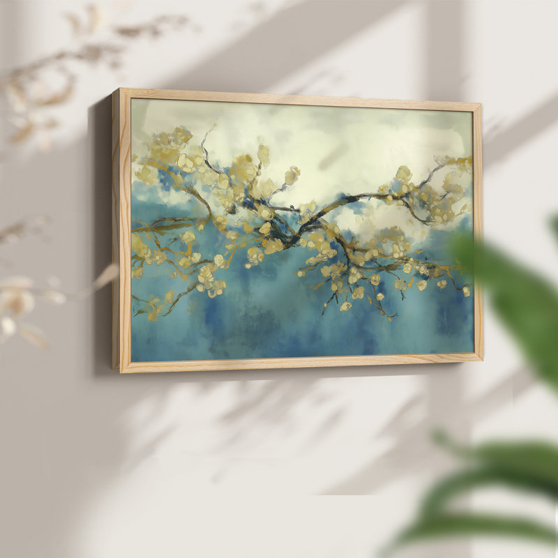 Série florale -LI - Reproduction encadrée - Restickable, H 8 po x l 10 po, Naturel