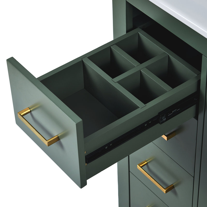 30'' Bathroom Vanity with Ceramic Sink Combo, Green