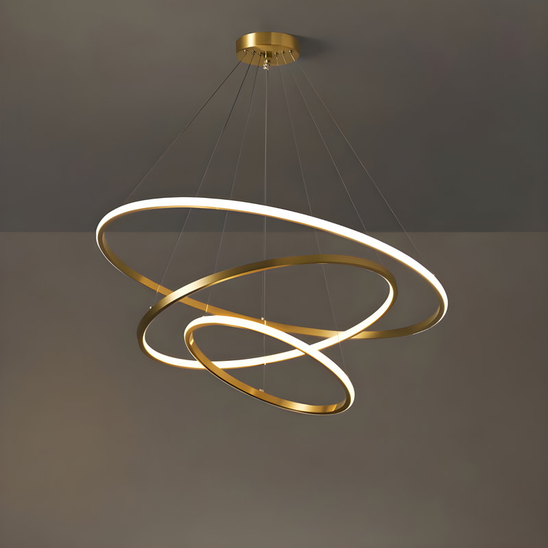Hayhurst 3 - Light Unique Pendant Light Chandelier, 80cm H x 60cm W x 40cm D, Gold