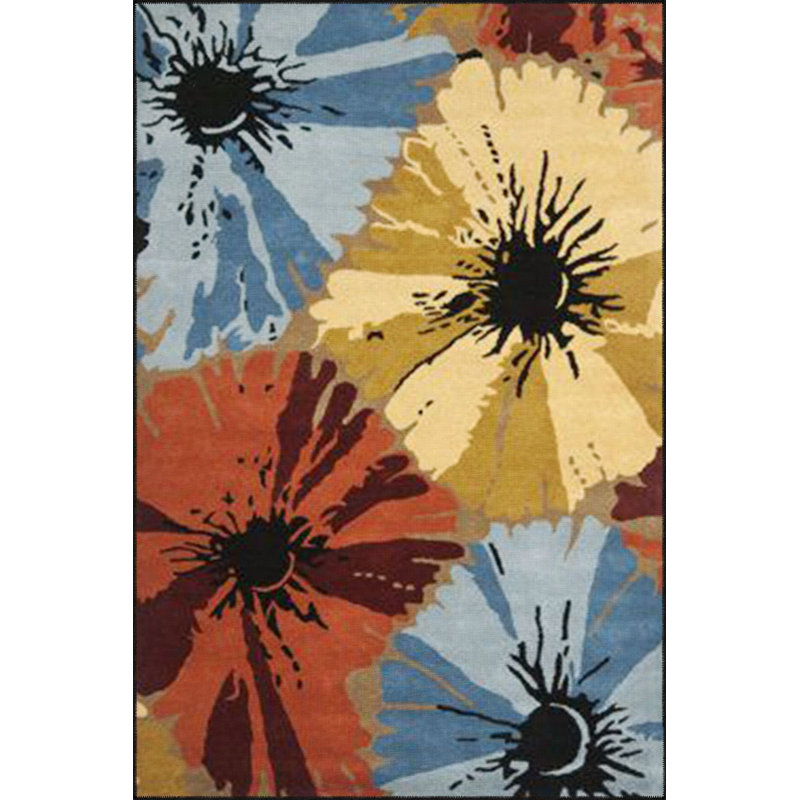 Tapis décoratif lavable multicolore en coton, Tapis de couloir 2 pi 6 po x 6 pi 7 po inclus
