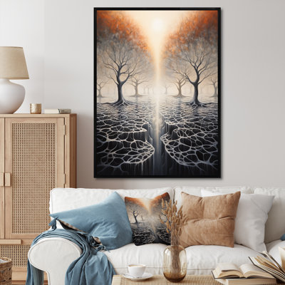 Surréalisme, arbre, racines célestes I sur toile