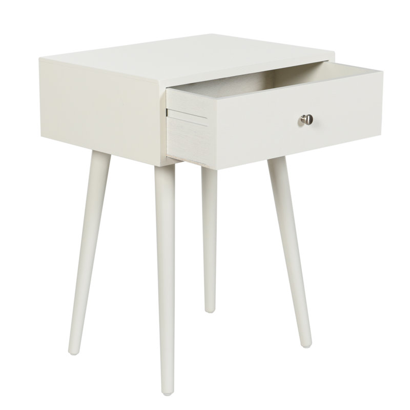 Myleisha Collection Side Table with One Drawer, White