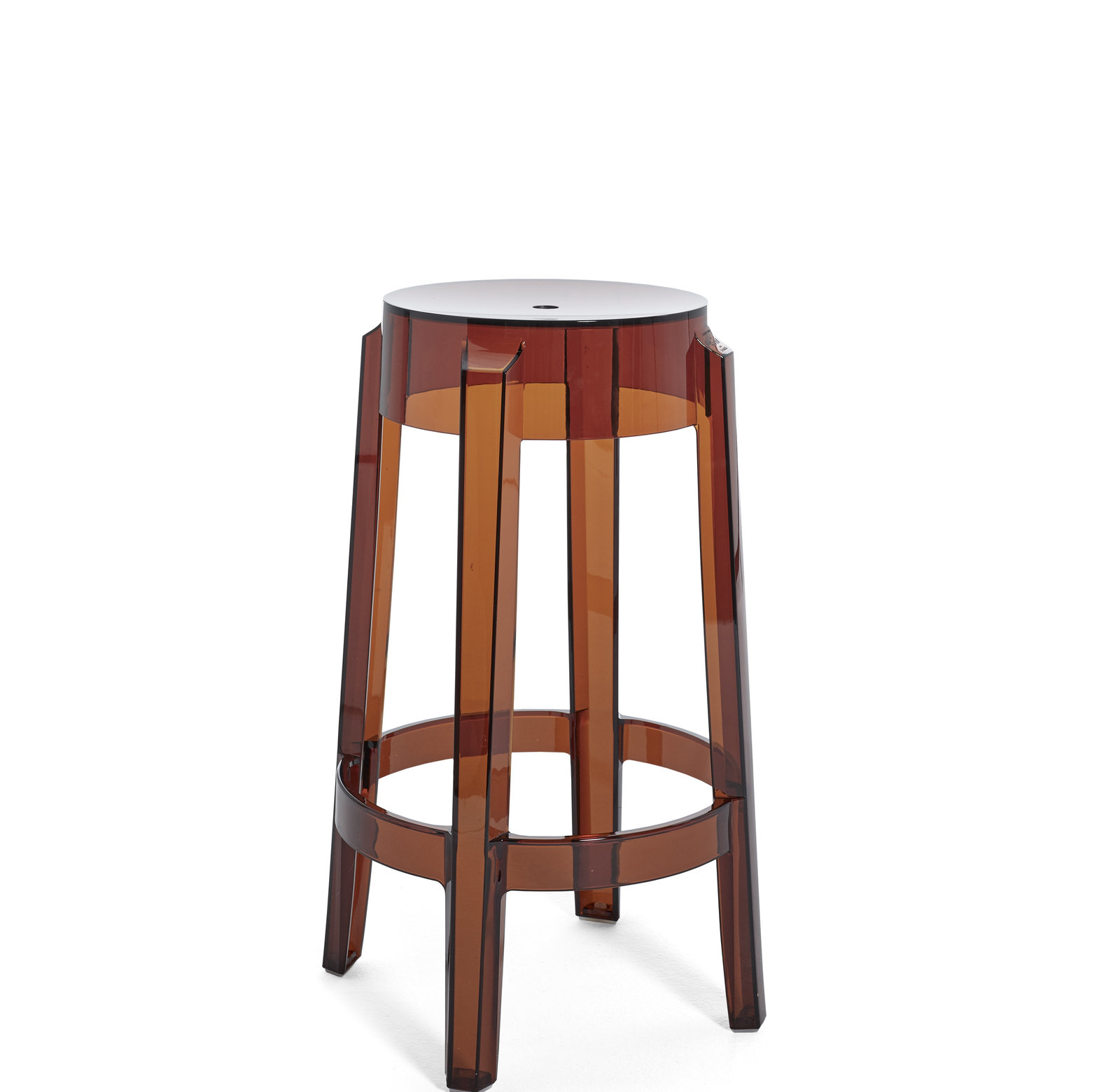 Charles Backless Outdoor Bar Stool, 25.59", Amber