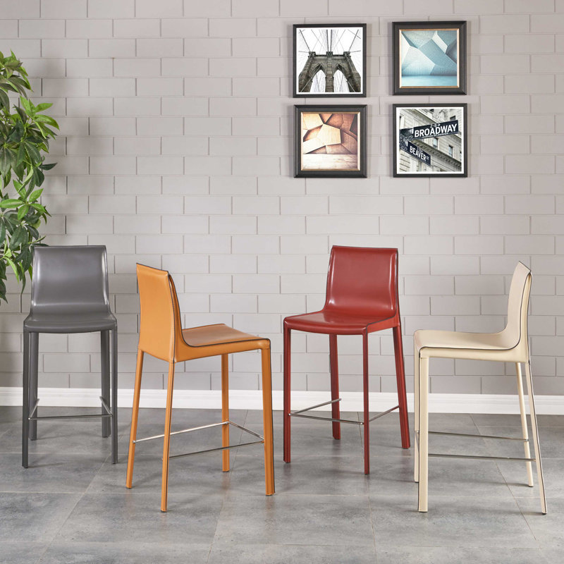 Matawan Upholstered Counter Stool, Chestnut