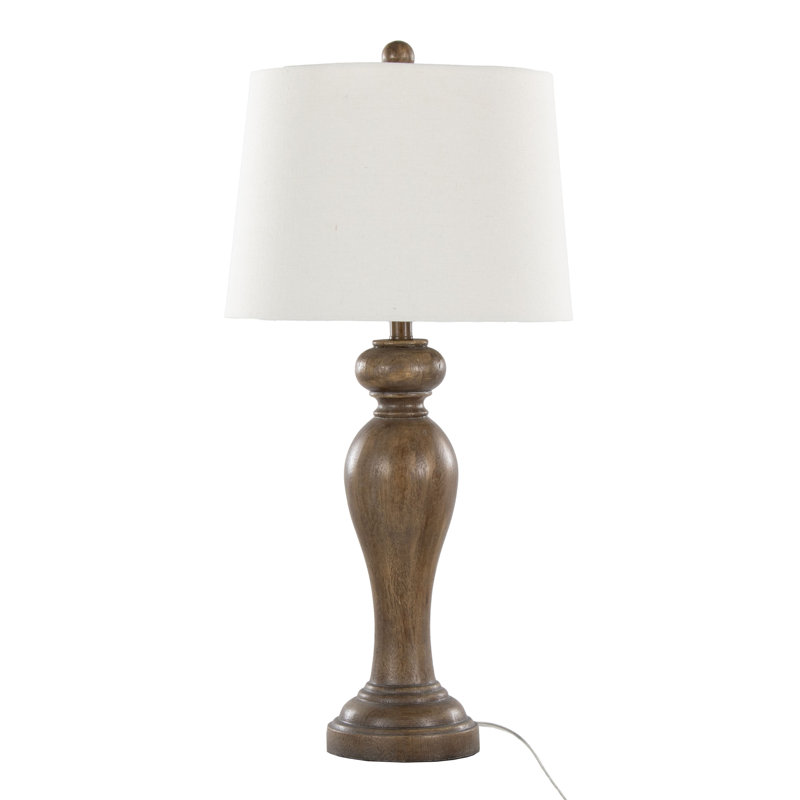 Peppa 31" White Polyresin Table Lamp Set with Linen Shade